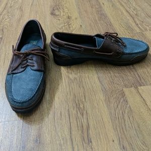 Cole Haan Grey & Brown Boat Shoe